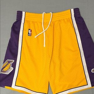 Mitchell & Ness Yellow and Purple Athletic Shorts